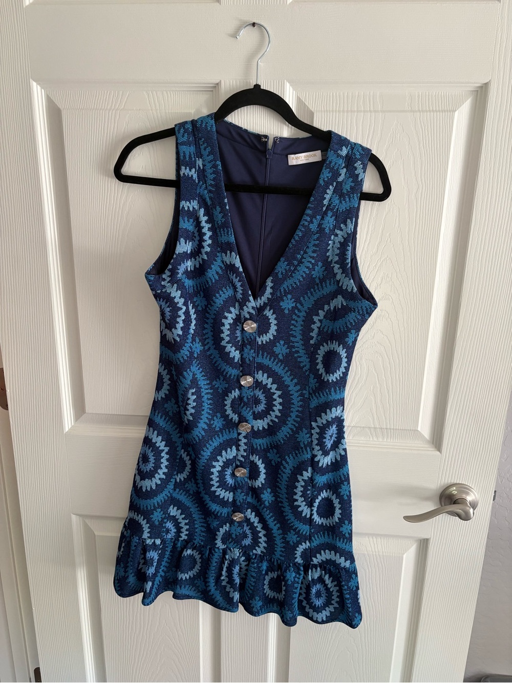 ramy brook dress blue size 6 groovy retro